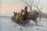 János Viski, Winterliche Pferdeschlittenfahrt in der Dämmerung