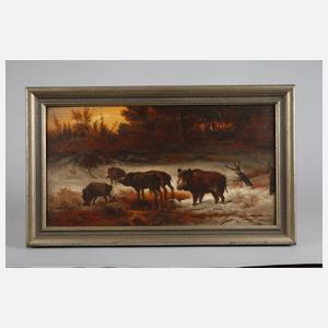 Anton Weinberger, Wildschweine im Winter