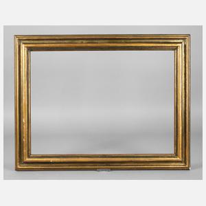 Goldbronzierte und grün gefasste Leiste