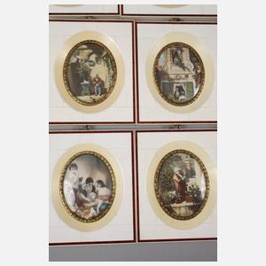 Sechzehn Elfenbeinminiaturen