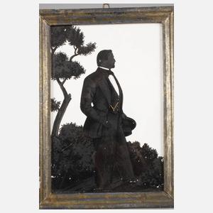 Paar Schattenrissmalereien