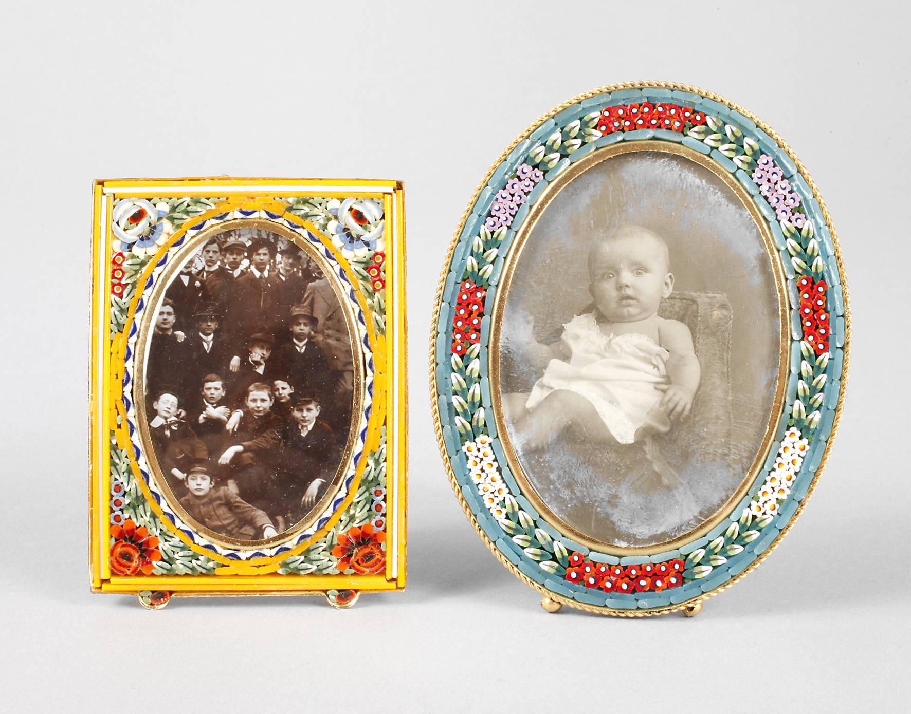 Paar Tischrahmen Mikromosaik