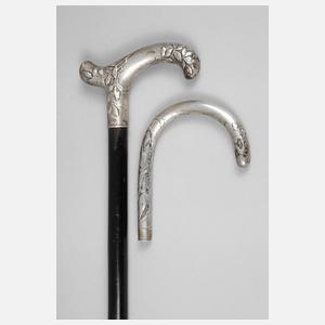 Spazierstock und Stockgriff Jugendstil