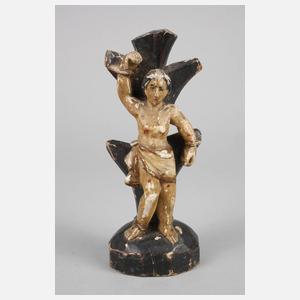 Drei geschnitzte Heiligenfiguren