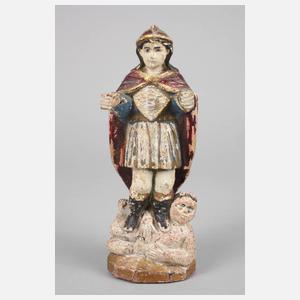 Drei geschnitzte Heiligenfiguren