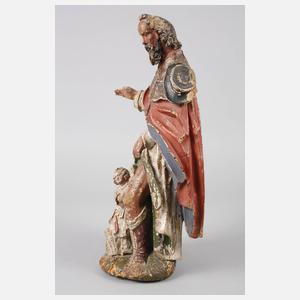 Geschnitzte Heiligenplastik