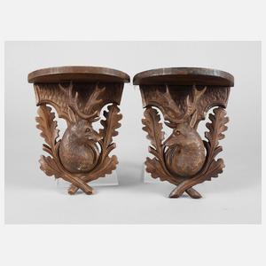 Paar jagdliche Konsolen