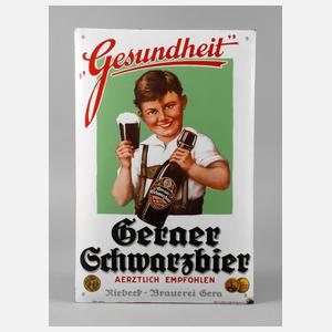 Emailschild Riebeck Brauerei Gera