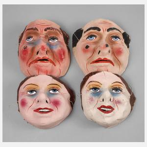 Vier Faschingsmasken