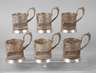 Russland sechs Teeglashalter Silber