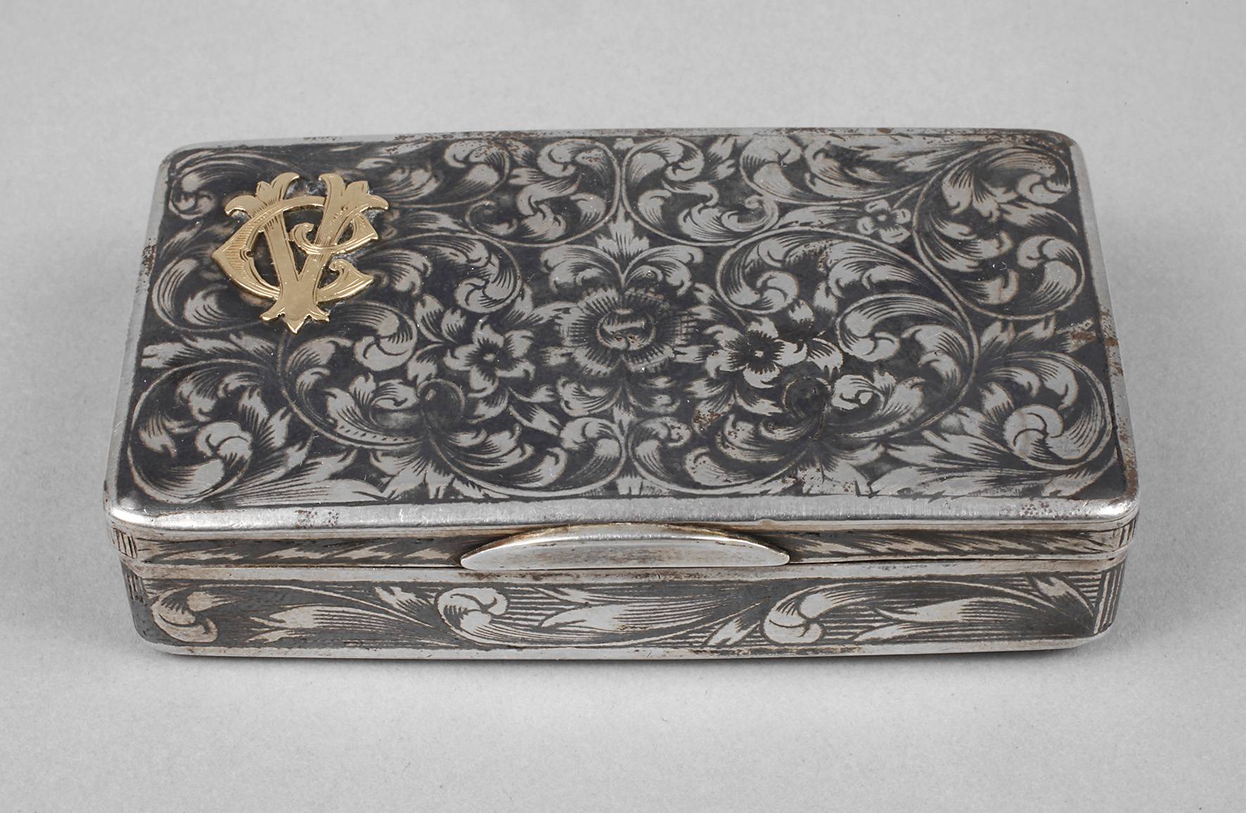 Russland Silberdose Niellotechnik