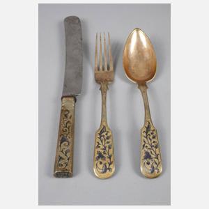 Russland drei Teile Silberbesteck