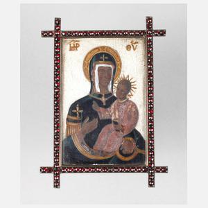 Marienikone im Granatrahmen