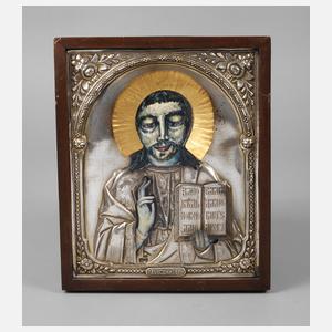 Moderne Ikone mit antikem Oklad