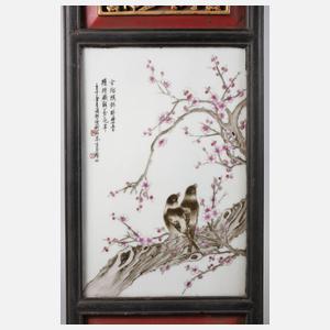 Paar Porzellanbildplatten