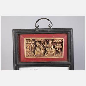 Paar Porzellanbildplatten