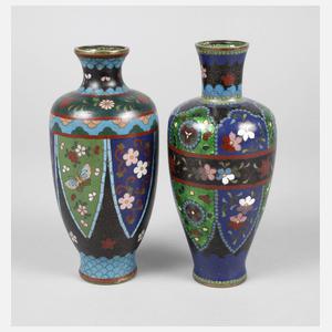 Zwei Vasen Cloisonné