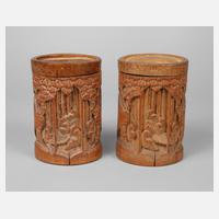 Paar geschnitzte Deckeldosen111