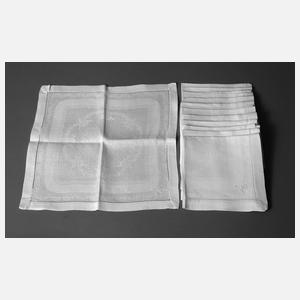 Zwölf Servietten Lorbeerdekor