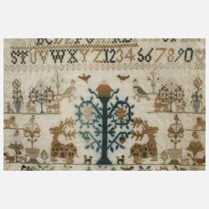 Stickmustertuch England 1788