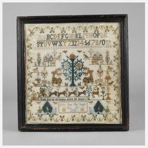 Stickmustertuch England 1788