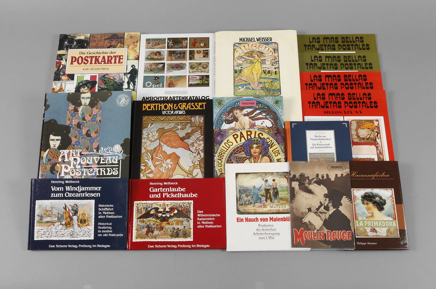 Konvolut Fachliteratur Postkarten/Jugendstil