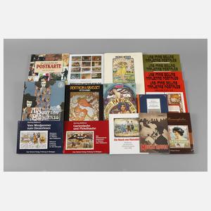 Konvolut Fachliteratur Postkarten/Jugendstil