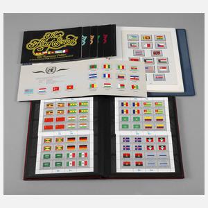 Zwei Briefmarkenalben United Nations-Flaggen