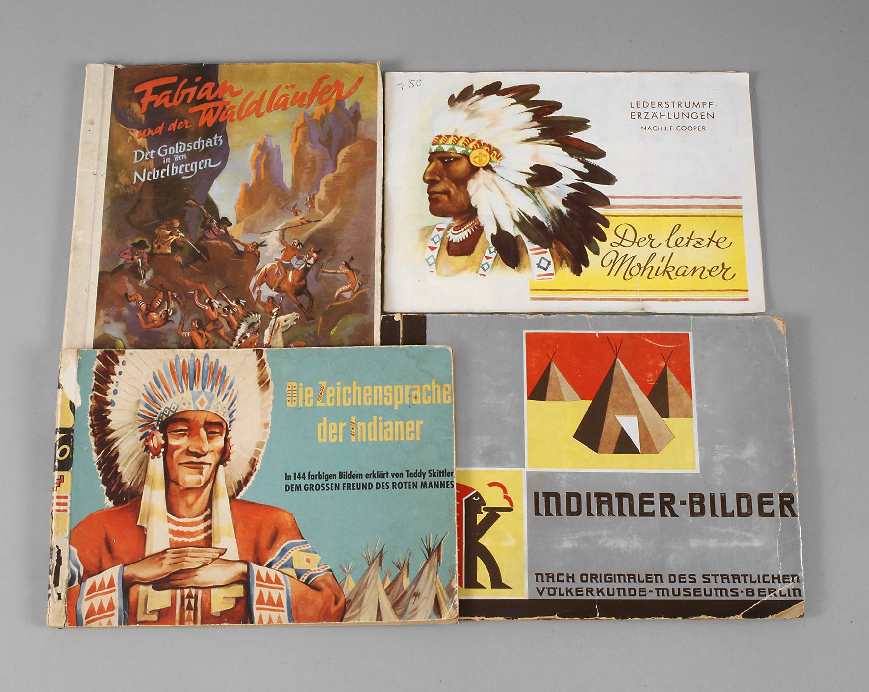 Konvolut Sammelbilder-Alben Indianer