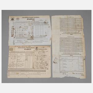 Vier Frachtbriefe Verein Deutscher Eisenbahn-Verwaltungen