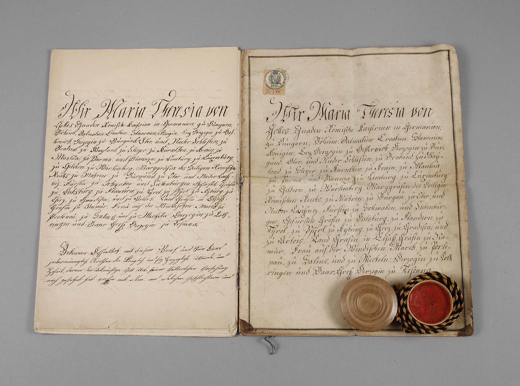 Historische Beglaubigung eines österreichischen Adelsdiploms