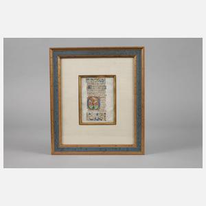 Blatt Pergament einer kirchlichen Handschrift