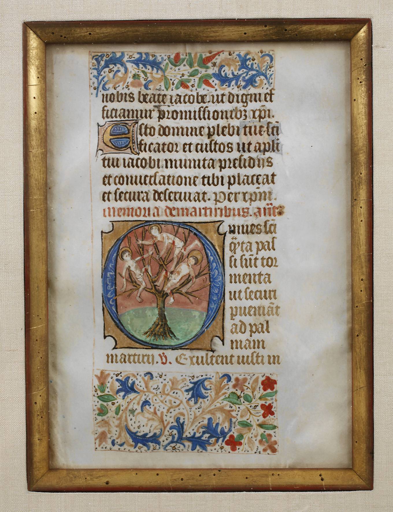 Blatt Pergament einer kirchlichen Handschrift