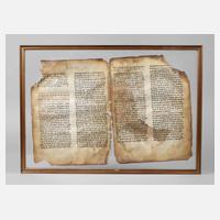 Zwei Seiten Pergament in äthiopischer Ge'ez Schrift111