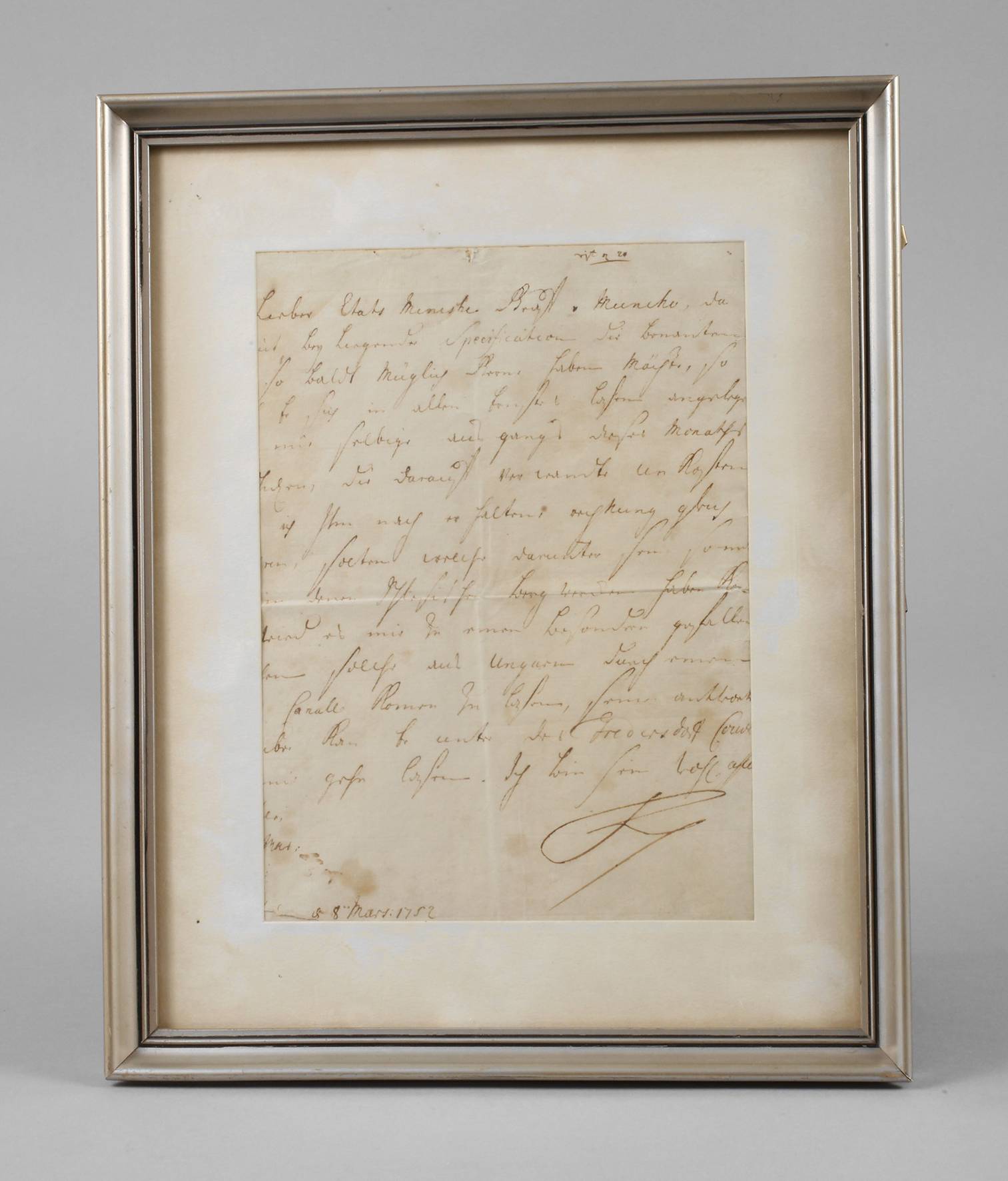Brief Friedrich II. König in Preußen