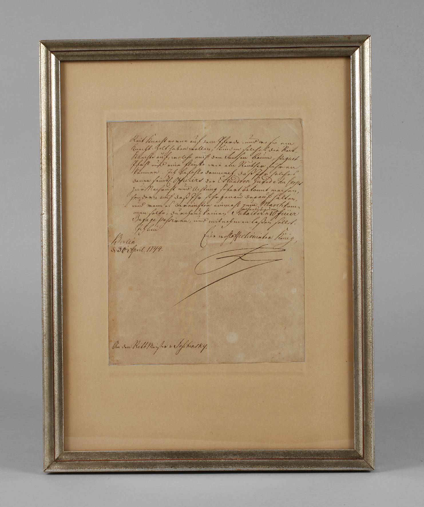 Brief Friedrich II. König in Preußen