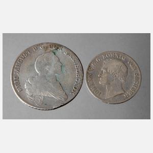 Konvolut Taler/Ausbeutetaler Sachsen