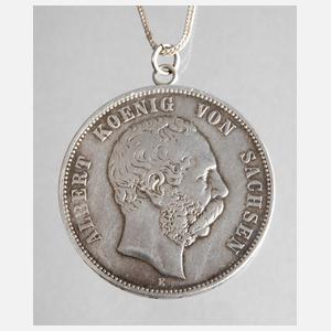 Münze Sachsen gehenkelt