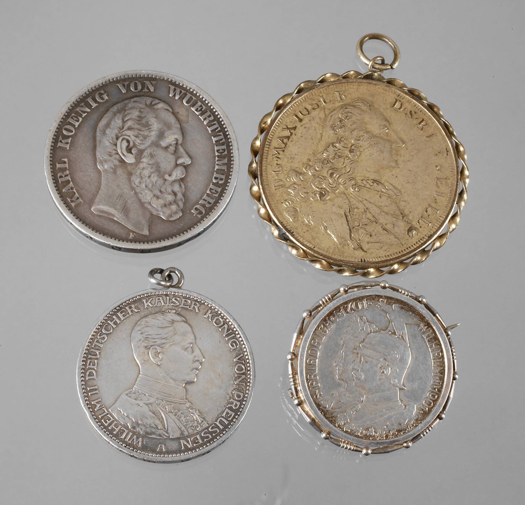 Vier Silbermünzen Deutschland