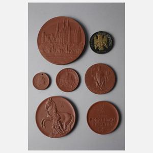 Konvolut Porzellanmedaillen Meißen