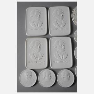 Konvolut Porzellanmedaillen Meißen