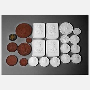 Konvolut Porzellanmedaillen Meißen