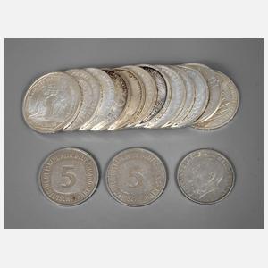 Konvolut 10 DM-Gedenkmünzen