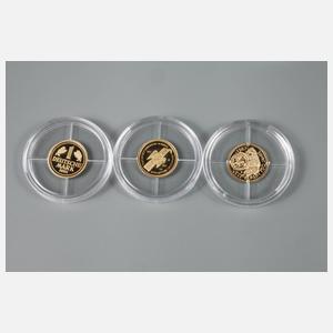 Konvolut Miniaturmünzen Edelmetall