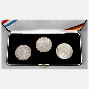 Drei Silberdollar USA