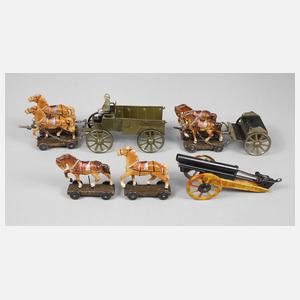 Lineol zwei Gespanne und Kanone