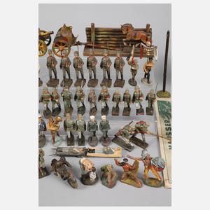 Großes Konvolut Massesoldaten und Zubehör