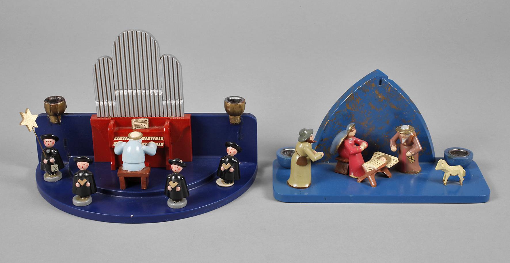 Zwei Kerzenhalter Erzgebirge