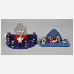 Zwei Kerzenhalter Erzgebirge