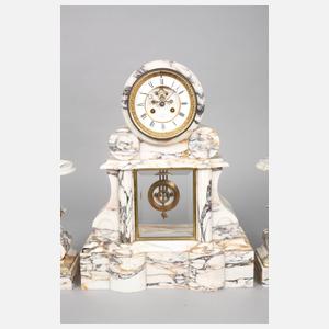 Große Uhrengarnitur Marmor